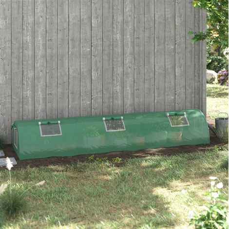 CHICFURN Serra a tunnel mini 300x80x45 cm in acciaio verde, UV, per coltivazione (1/5)