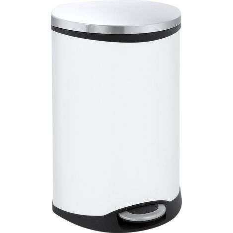 EKO - Poubelle à pédale Shell Bin 18 litres - Steel Plastic - blanc, inox mat (1/5)