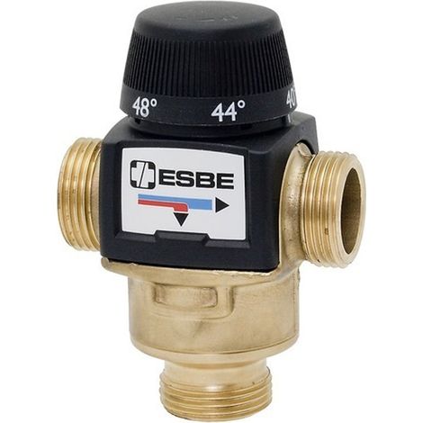 VALVOLA DEVIATRICE TERMOSTATICA A TRE VIE TARATURA VARIABILE 1 REGOLABILE DA 42° - 52°C   ESBE SRL (1/2)