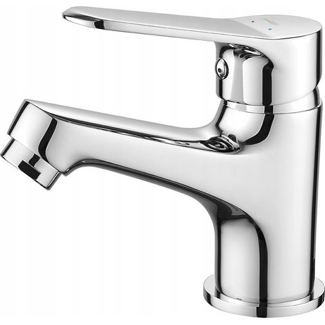 Grifo monomando cromado para lavabo independiente Atez con tapón de clic-clac.