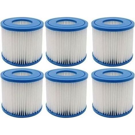 Lot De 6 Filtres De Jacuzzi Pour Piscine - Type D - Cartouche De Filtre De Rechange Pour Summer Waves MINKUROW (1/4)