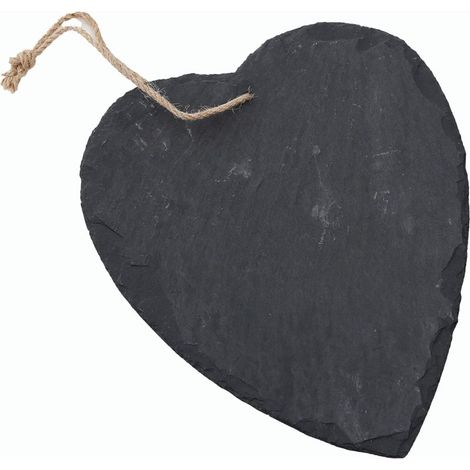 Cœur en ardoise à suspendre avec un ruban de jute, décoration tableau noir en ardoise, décoration murale (cœur de 1,17 cm)