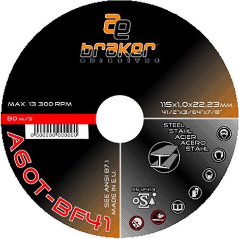 TYROLIT disco cortar acero braker 125-3-22 a30w bf42 centro hundido