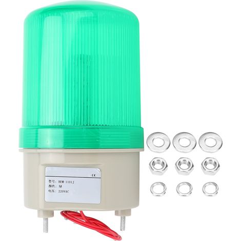 Gyrophare LED BERM Avertissement sonore et lumineux 220VAC Vert - Équipement d'alerte d'urgence pour véhicules (1/5)