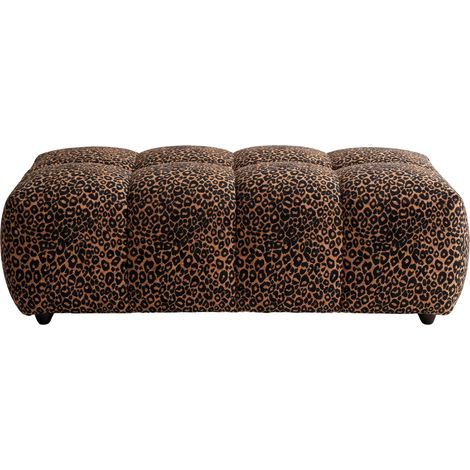 ALEXIA - Pouf en tissu imprimé animalier Terracotta 120x60x40 cm