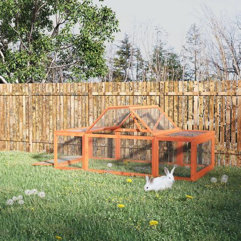 Clapier lapin extérieur cage cochon d'Inde toit ouvrable et portes verrouillables 180 x 90 x 48 cm jaune