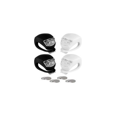 LED-Fahrradbeleuchtungsset, bestehend aus LED-Fahrradlichtern zum Fahren, vorderen und hinteren Warnblinkern, 4-teiliges Set. - Crezuo