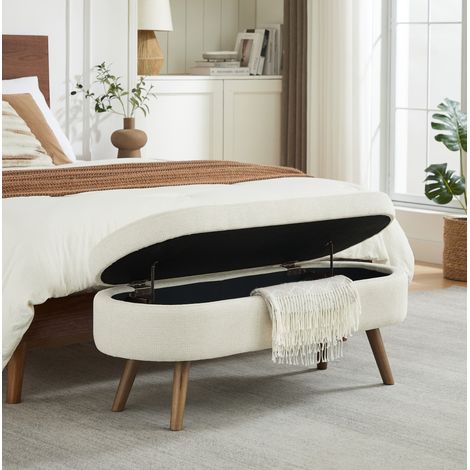 CHICFURN Panca contenitore 110 cm in ciniglia grigia, compatta per camera, ingresso o salotto (1/5)