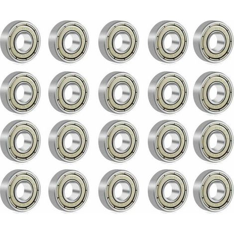 608 ZZ Roulement à Billes Métal Double Blindage Roulement Skate pour Roller, Skateboard, Longboard, Waveboard 8x22x7 mm 20Pcs