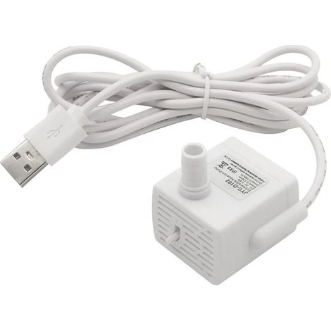 Bomba de agua sumergible de repuesto para mascotas, 5V 1A, ultra silenciosa, de bajo consumo, con flujo de agua ajustable (protección contra quemaduras en seco, con luz). (1/5)