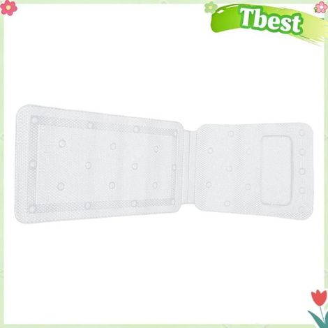 Tapis de baignoire, coussin de bain spa complet avec 30 ventouses, matériau PVC en respirante pour baignoire de douche, blanc (1/4)