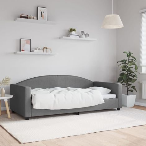Tagesbett Dunkelgrau 90x190 cm Stoff vidaXL
