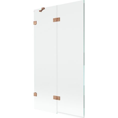 Mexen Lunar pare-baignoire 2 volets gauche 100 x 150 cm, transparent, cuivre brossé - 897-100-100-65-00-L