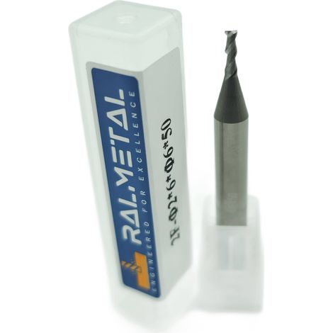 Vollhartmetall-Aluminiumfräser, 2 Schneiden, 2 x 6 x 6D x 50 mm, 45 HRC