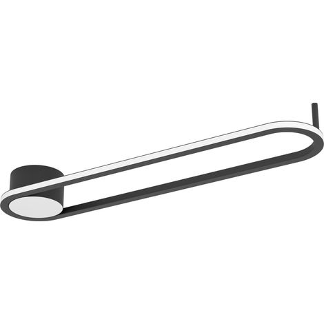 Plafoniera Moderna Collecorvino Alluminio Nero Plastiche Bianche Led 24W 2400Lm