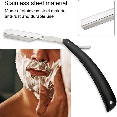 Rasoir droit en acier inoxydable pour barbier professionnel