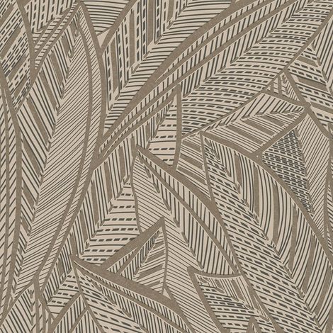 Graphic wallpaper wall Profhome 399332 non-woven wallpaper slightly textured with floral ornaments shimmering bronze black 5.33 m2