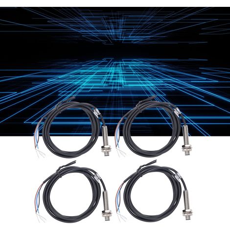 BERM® Verkauft in 4er-Packs: BEM-LJ8A3-1-Z/AY, induktiver Näherungsschalter mit 8 mm Durchmesser Metallgehäuse, normalerweise geschlossener (NC) Dreidrahtkontakt, 6-36 V DC Stromversorgung, 1 mm Erfas (1/5)