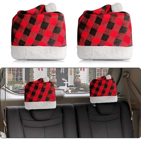 Funda para reposacabezas con gorro de Papá Noel (2 unidades)