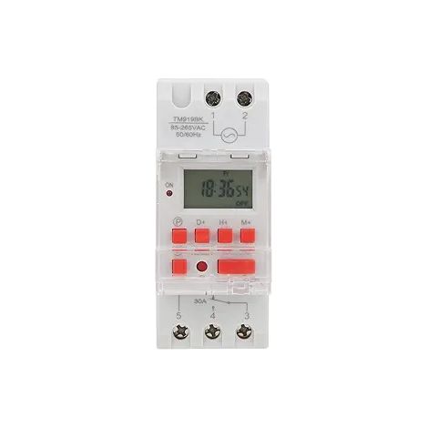 Minuterie programmable AHC15A 16 programmes pour rail DIN, programmateur électrique 16 A pour automatisation, contrôle horaire de l’éclairage, chauffage et appareils électriques (1/3)
