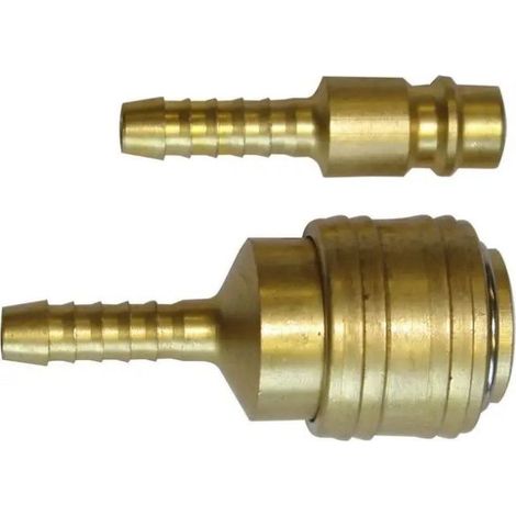 Raccord rapide et raccord cannelé pour tuyau air comprimé diam 9 mm