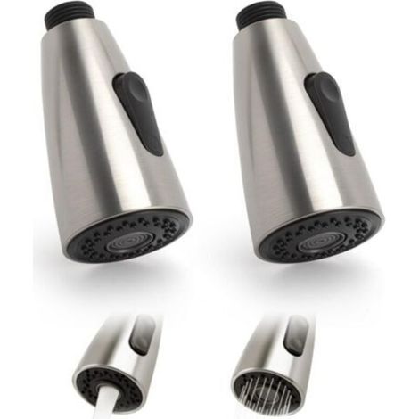 Lot de 2 embout robinet cuisine G1/2, embout mitigeur cuisine avec 2 jets, embout robinet cuisine douchette pour mitigeur extractible, embout de robinet de cuisine facile à installer