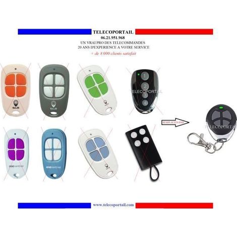 Télécommande - TELECOPORTAIL - Compatible SCS SENTINEL CONTROLGATE (après 09/2015) - Boîtier acier - Noir (1/3)