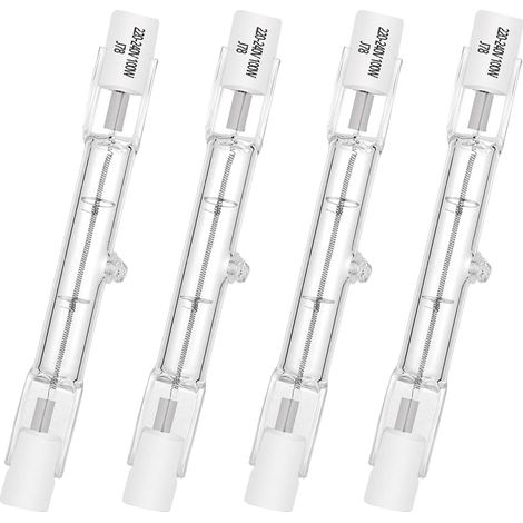 Ampoule Halogène R7S - 120 W - 230 V - Culot Double - 78 mm - Éclairage Paysager Sécurité Public - 4 Pièces (1/5)