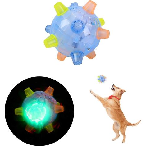 Balle sauteuse à LED bleue clignotante pour animaux de compagnie, chats et chiens (1/5)
