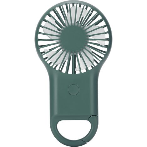 Ventilateur portable rechargeable par USB, 3 vitesses réglables, mini ventilateur avec mousqueton, vert armée (1/5)