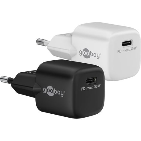 Goobay 59715 cargador de dispositivo móvil Smartphone, Tableta Negro Corriente alterna Carga rápida Interior