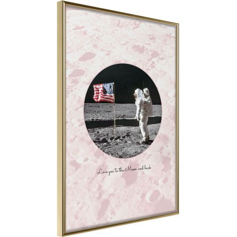 Affiche Murale Encadrée "Cosmic Love I" 30 x 42 cm Or