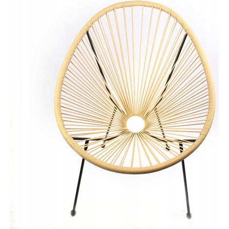 Runder Sessel aus Naturholz Acapulco für Wohnzimmer, moderne Lounge (1/5)