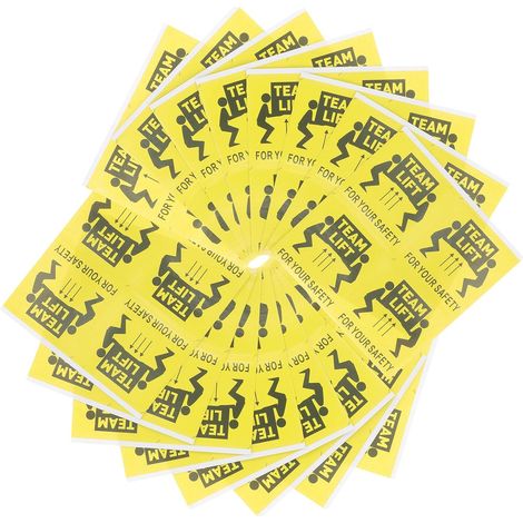 Lot de 100 Autocollants Avertissement sur Objets Lourds Jaune Adhésif Surface Lisse et Forte Adhérence pour Expéditions et Industrie (1/5)