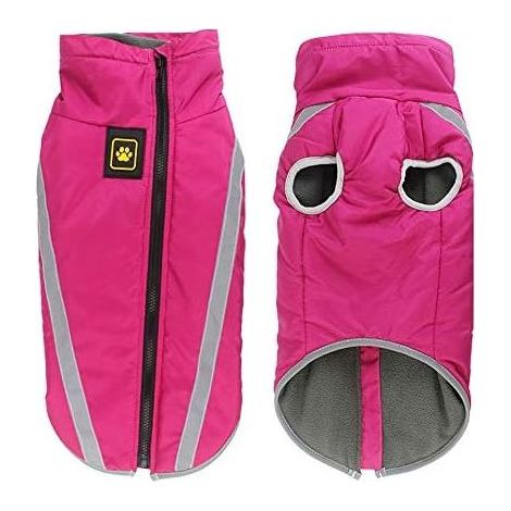 QAZQA Manteau d'hiver pour Chiens Imperméable, Veste pour Chien avec Bandes Réfléchissantes, Gilet en Polaire pour Chien Vêtements d'hiver Chaude Coupe-Vent pour Chien (4XL)