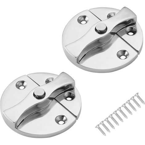 Lot de 2 loquets de porte de bateau robustes en acier inoxydable 316 avec bouton tournant et vis