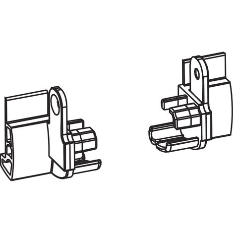 Endstücke TRANSIT 58 - 76 für Flügeldichtung Falz 12 mm, Kunststoff schwarz-grau (1/2)