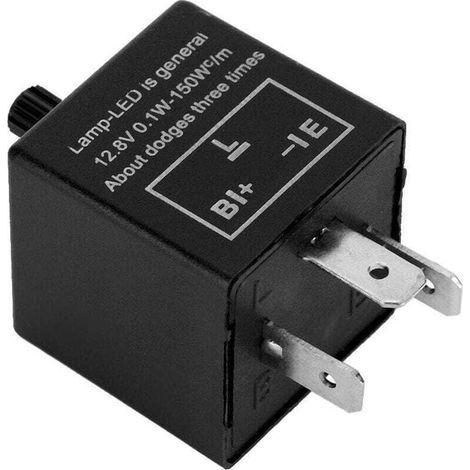 Relè elettronico per indicatori di direzione a LED a 3 pin, relè di segnalazione per spia luminosa a 12V CF13-JL02, relè lampeggiatore per auto regolabile (1/4)