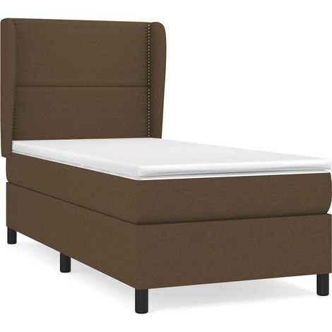 Maison Exclusive - Boxspringbett mit Matratze Dunkelbraun 90x190 (1/5)