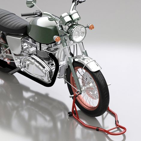 Support pour moto, béquille avant pour moto avec bras oscillant en U et en L, support universel pour atelier, rouge