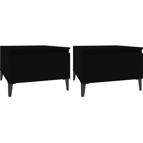 Maison Exclusive - Beistelltische 2 Stk. Schwarz 50x46x35 cm Holz