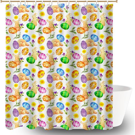 Voile de douche polyester 180x180 poids aux ourlets rideau séchage rapide pour personne à mobilité réduite (1/5)