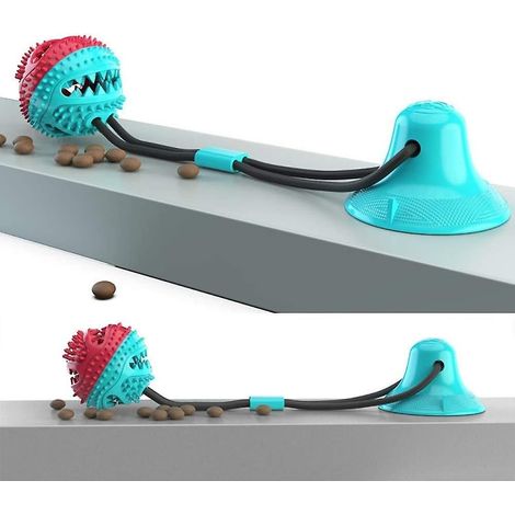 Jouet à mâcher multifonctionnel pour chiens avec ventouse et corde - Idéal pour le nettoyage et le divertissement (1/4)