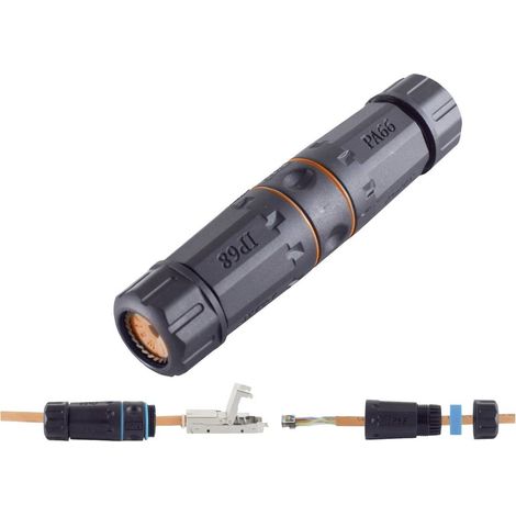 BKL Electronic 10121207 Connecteur LSA, Cat 6a, IP68, extérieur noir Contenu: 1 pc(s)