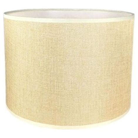 Abat-Jour Cylindrique Tissu En Lin Fait À La Main, Pour Lampe De Table, Suspension, Lampadaire (Beige, Diamètre 33 Cm X Hauteur 23 Cm) (1/5)