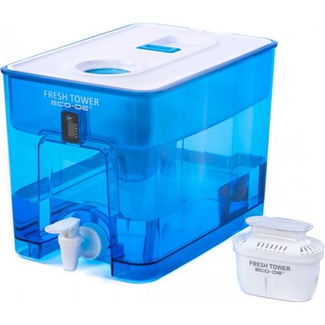ECODE Dispenser Depuratore ed Erogatore Acqua Rubinetto con Filtro Compatibile, Caraffa Filtrante Fresh Water e Grande Serbatoio 9,5 L per Potabilizzare - Adatto al Frigo come Distributore Domestico (1/5)