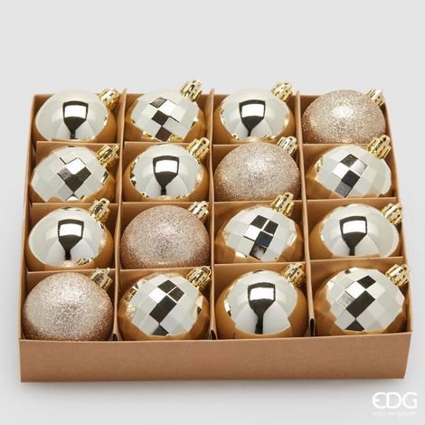 Confezione 16 Palline di natale D.6 Champagne