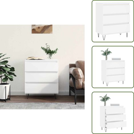 Aparador blanco - vidaXL Aparador de madera contrachapada blanco 60x35x70 cm - Madera de ingeniería