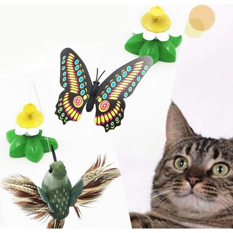Jouet Teaser pour chat, chaton interactif rotatif à 360 degrés en forme de fleur de papillon (1/5)