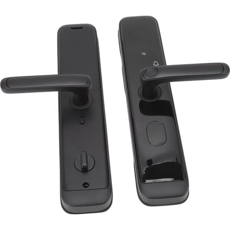 Serrure de porte intelligente à empreinte digitale, Bluetooth et mot de passe, compatible avec l'application Tuya, avec clés, pour appartements et hôtels, 6 V, noire. (1/5)